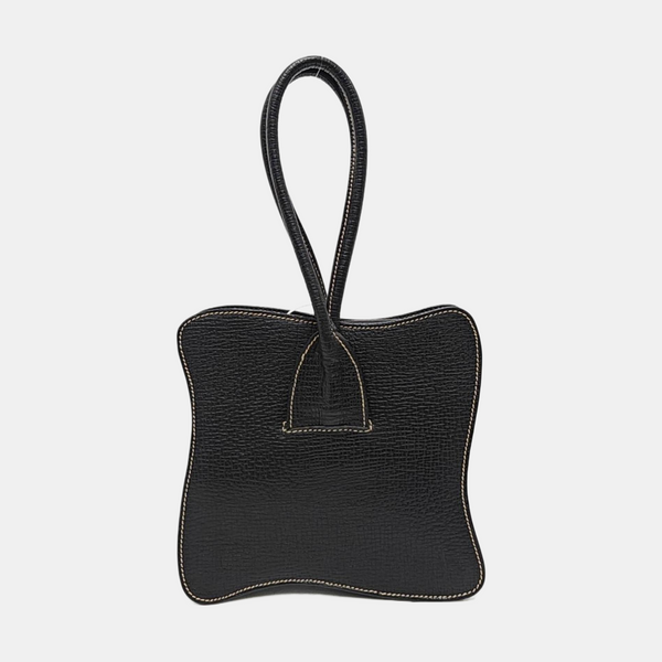 Calfskin Top Handle Bag Black