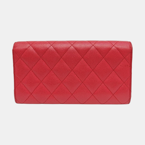 Cartera rosa de piel de cordero acolchada CLÁSICA CON SOLAPA