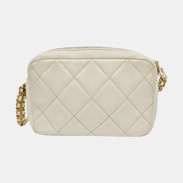 Quilted Grained Calfskin White