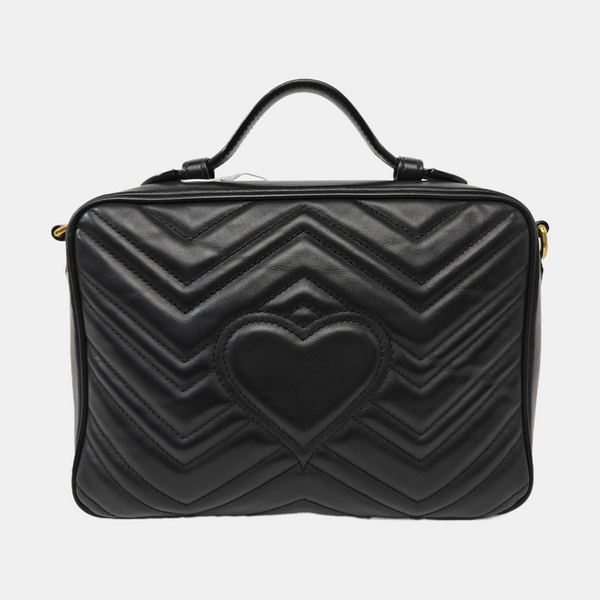 GG Marmont Medium Quilted Calfskin Black