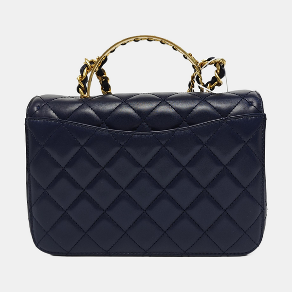 Quilted Calfskin Small Blue