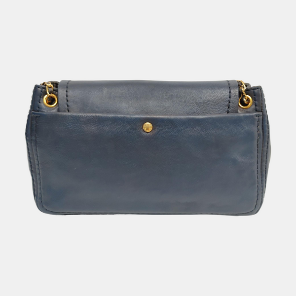 Calfskin Shoulder Bag Blue
