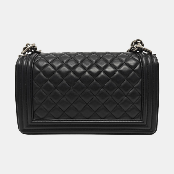 BOY CHANEL Medium Quilted Calfskin Black