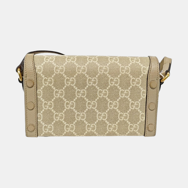 Horsebit 1955 Mini Monogram Coated Canvas Beige