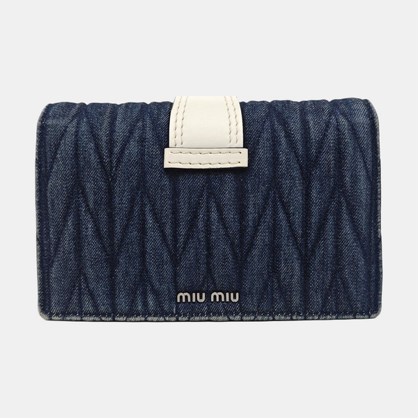 Miu Lady Quilted Canvas Blue