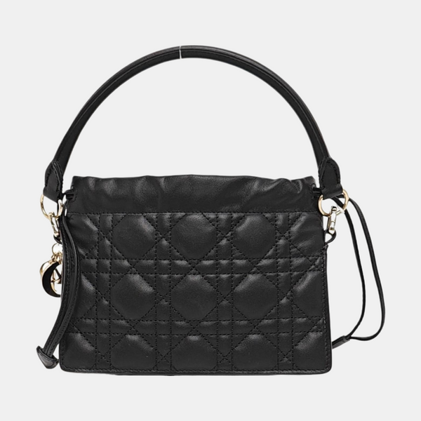 Cannage Lambskin Shoulder Bag Black