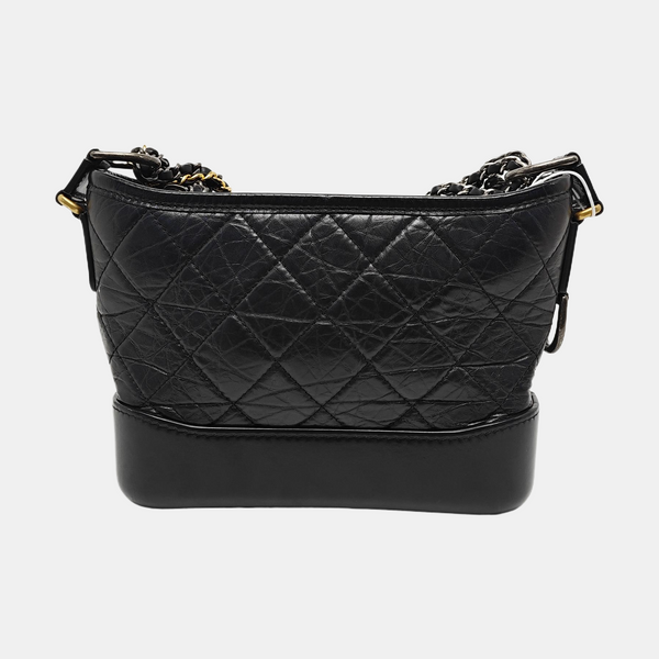 GABRIELLE Small Quilted Vintage Calf Black