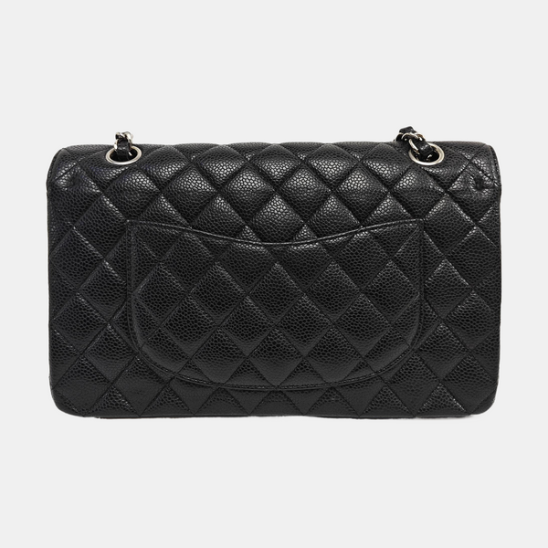 CLASSIC FLAP Small Quilted Grained Calfskin Black