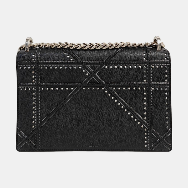 Diorama Medium Cannage Calfskin Black