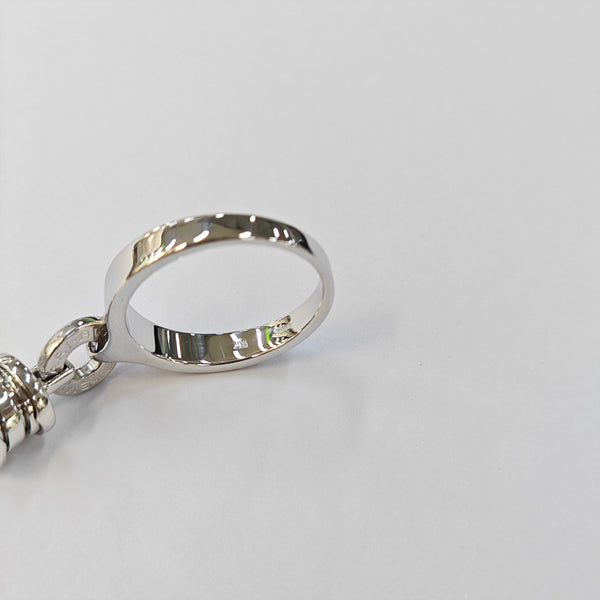 18k White Gold Silver Ring EU 53
