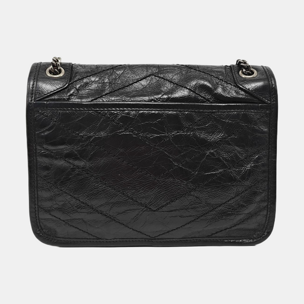 NIKI Small Chevron Calfskin Black