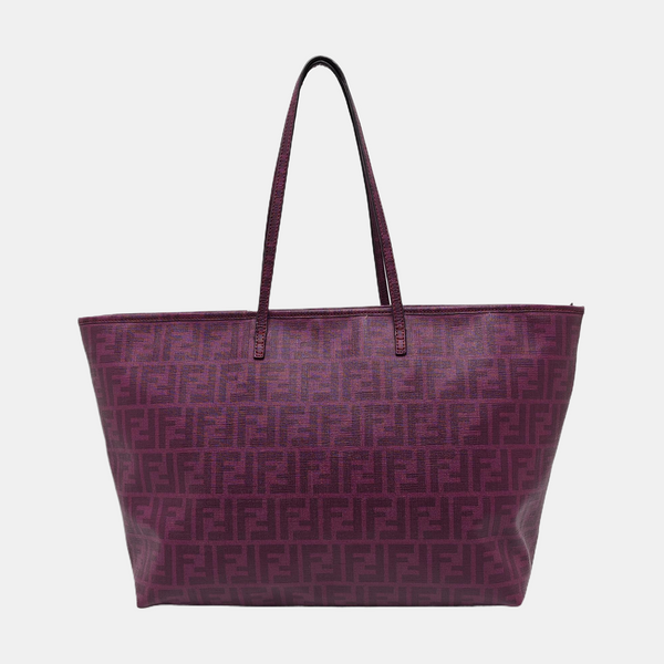 Coated Canvas Tote Bag Purple