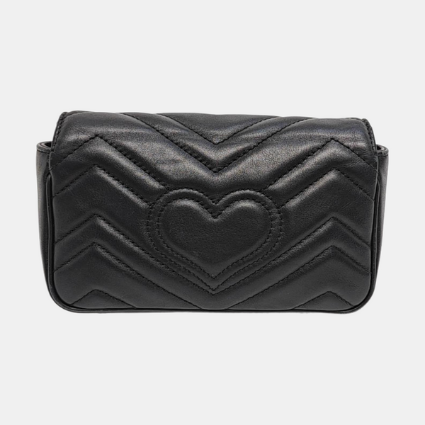 GG Marmont Mini Quilted Calfskin Black