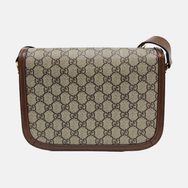 Horsebit 1955 Medium Monogram Coated Canvas Beige
