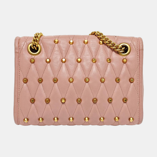 Quilted Leather Shoulder Bag Pink