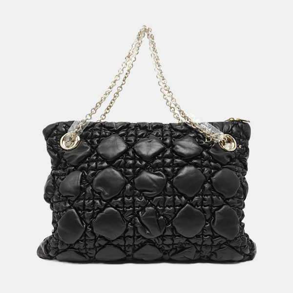 Crunchy Medium Cannage Calfskin Black