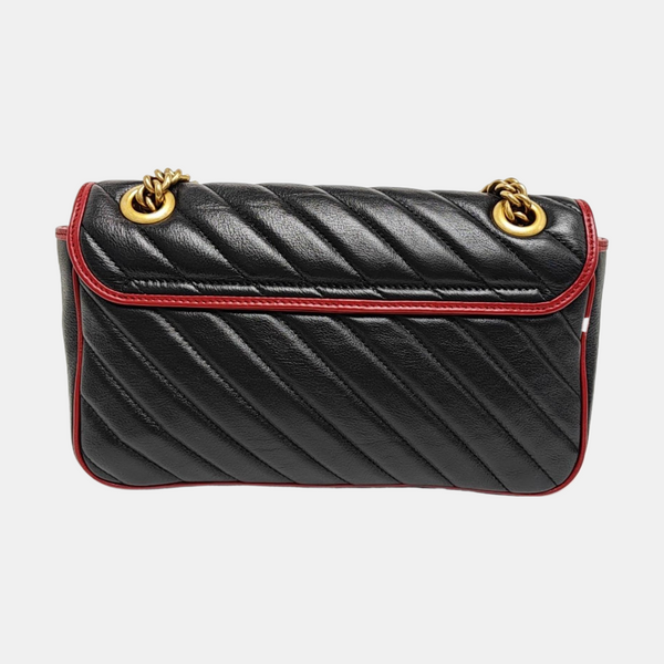 GG Marmont Medium Quilted Calfskin Black