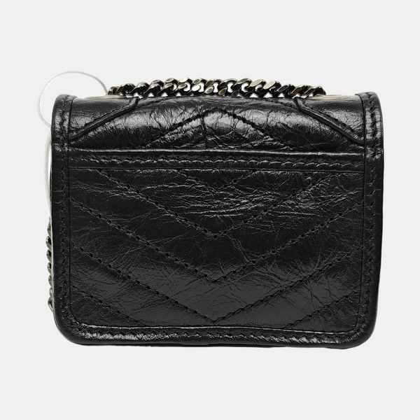 NIKI Chevron Calfskin Black