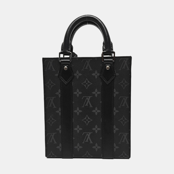 SAC PLAT Monogram Coated Canvas Black