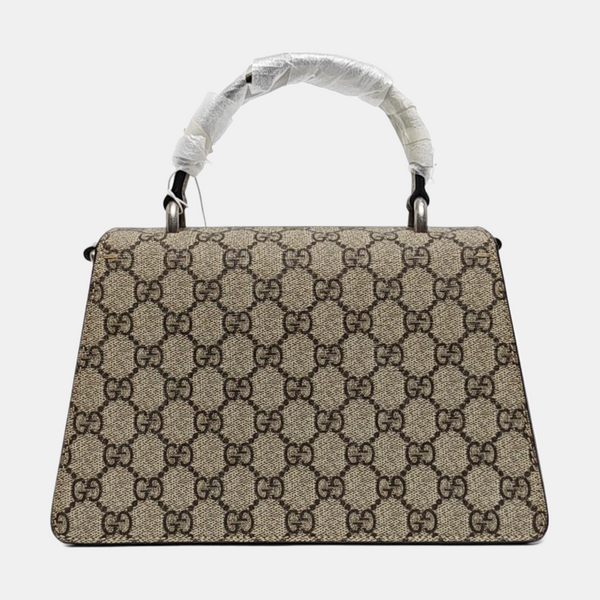 Dionysus Small Monogram Coated Canvas Beige