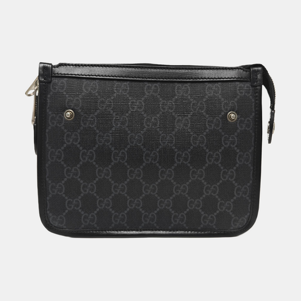 Monogram Coated Canvas Crossbody Bag Black