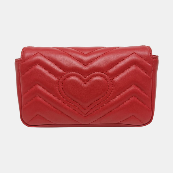 GG Marmont Mini Quilted Calfskin Red
