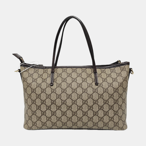 Monogram Coated Canvas Tote Bag Brown
