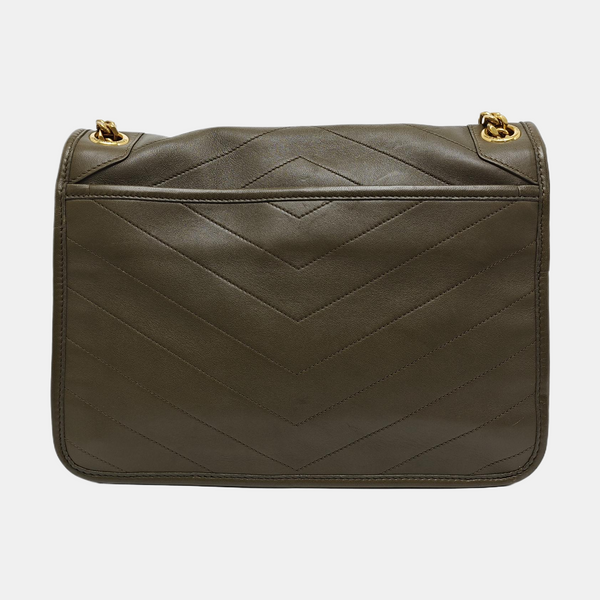 NIKI Medium Chevron Lambskin Green