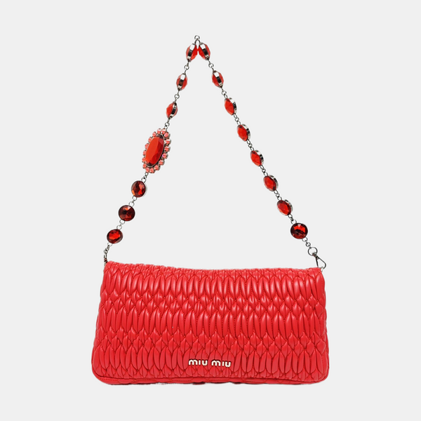 Crystal Quilted Lambskin Red