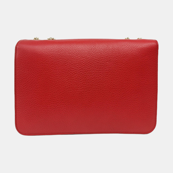 Interlocking G Large Calfskin Red