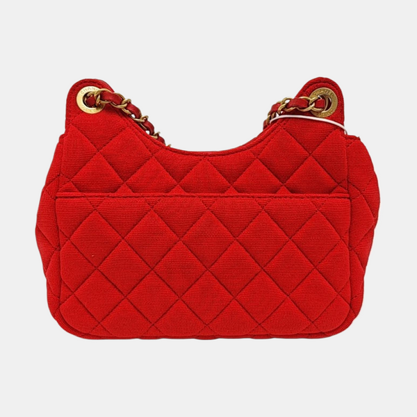 23C HOBO Small Quilted Fabric Red