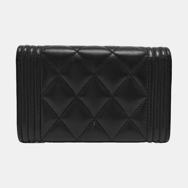 BOY CHANEL Quilted Calfskin Black Wallet