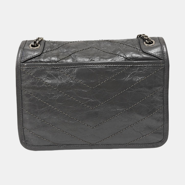 NIKI Small Chevron Calfskin Gray