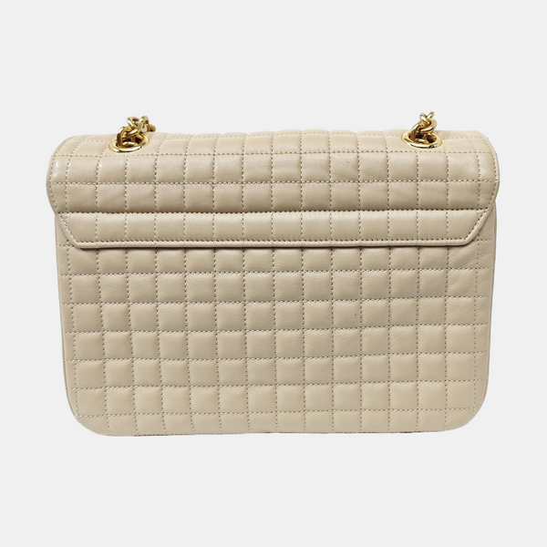 C Medium Quilted Calfskin Beige