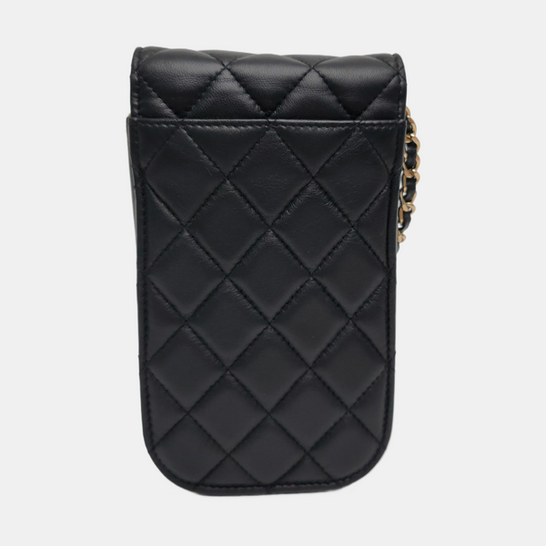 Authenticated pre-owned WOC Quilted Lambskin Black - Crossbody Bag at Looply