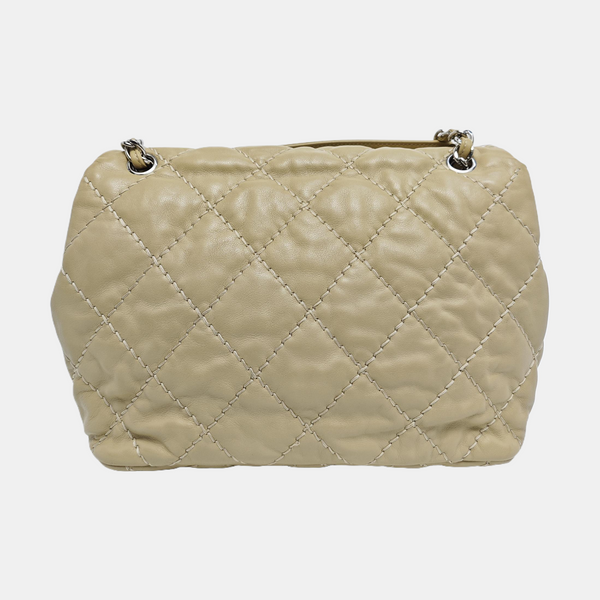 CC CROWN Quilted Calfskin Beige