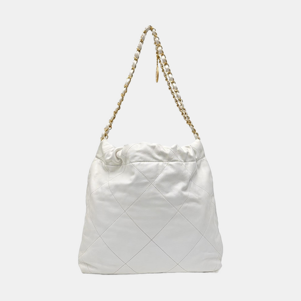 CHANEL 22 Small Quilted Calfskin White