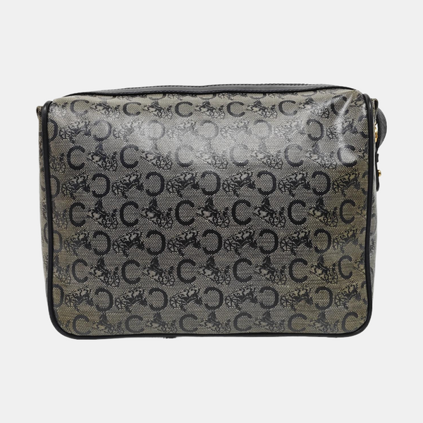 Coated Canvas Shoulder Bag Blue