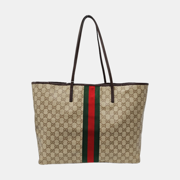 Tribeca Large Monogram Coated Canvas Beige