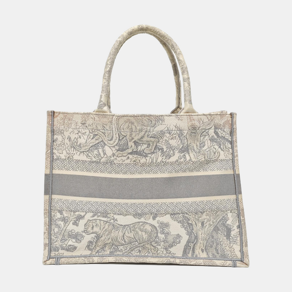 Book Tote Medium Fabric Gray
