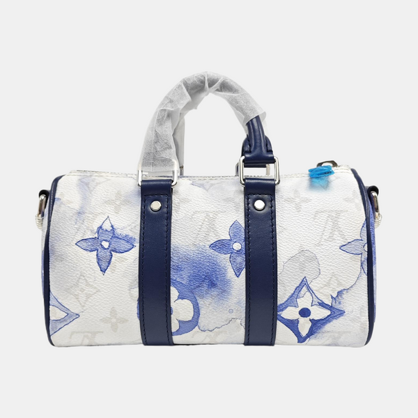 KEEPALL Nano Monogram Coated Canvas Blue