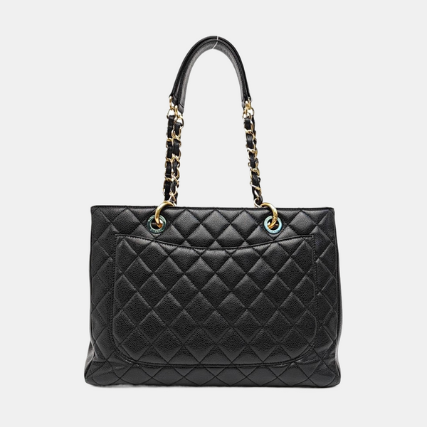 CHANEL GST Large Quilted Grained Calfskin Black