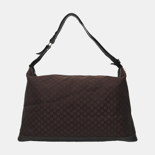 Monogram Nylon Shoulder Bag Brown