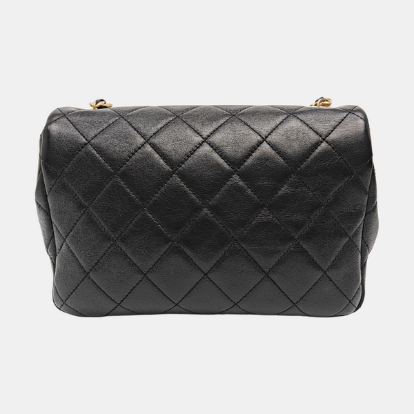 Quilted Calfskin Shoulder Bag Black