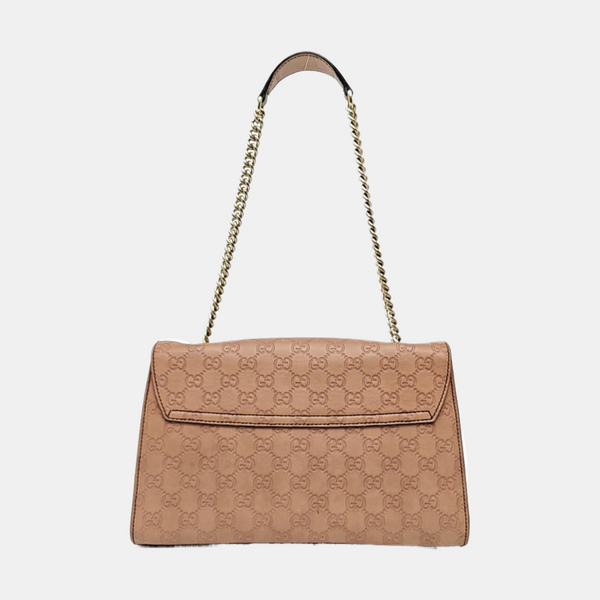 Emily Chain Monogram Calfskin Beige