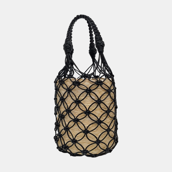 Leather Top Handle Bag Black