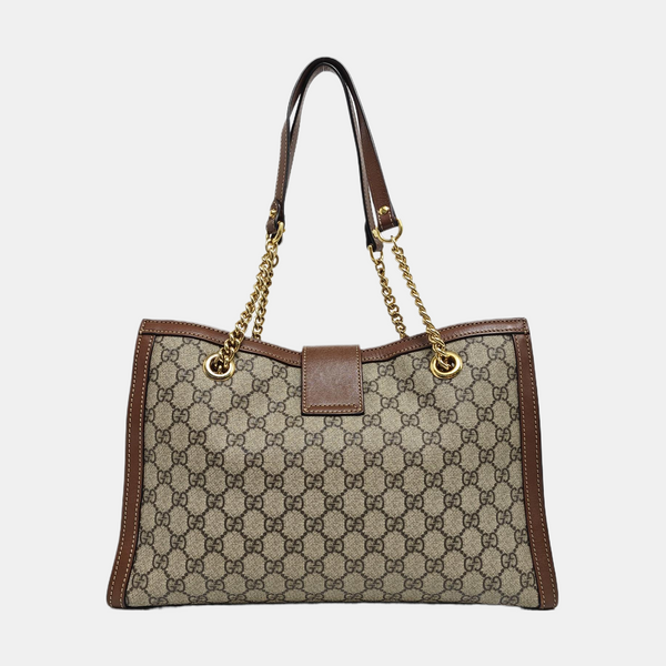 Padlock Medium Monogram Coated Canvas Beige