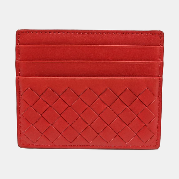 Calfskin Card Holder Red