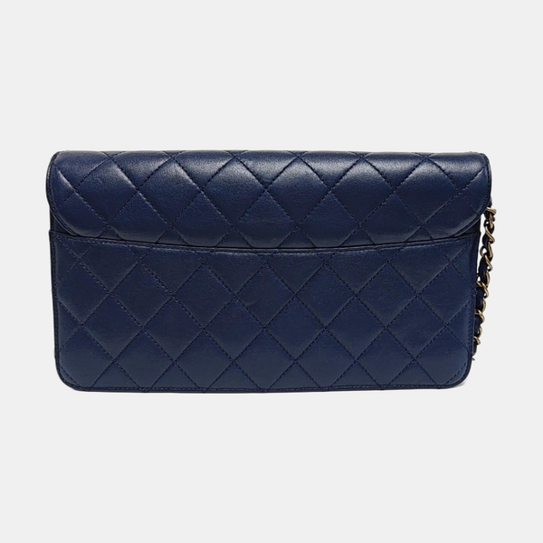 BEAUTY LOCK Quilted Calfskin Blue