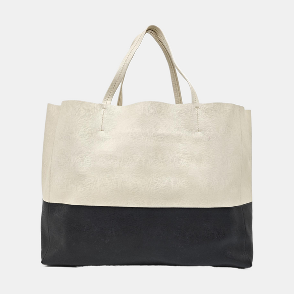 HORIZONTAL CABAS Calfskin White